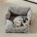 Hollypet Cat Bed Small Dog Orthopedic Couch Beds for Pets up to 13 lbs | Fluffy Multifunctional Double-Layer Warming Kitten Pet Couch Orthopedic Beds with Machine Washable Cover and Non-Slip Bottom