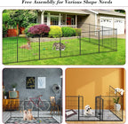 Dog Playpen 32 inch 12 Panels Indoor Dog Pen for Medium/Small Dogs Heavy Duty Metal Dog Fence Outdoor for Yard, Puppy Playpen with Door Portable Pet Fence for RV Camping Yard