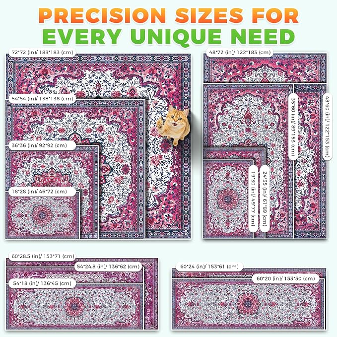 Hompet Cat Litter Mat 2 Pack, 24x60 Large Machine Washable Trapping Mats for Cats, Super Absorbent & Urine-Proof Cat Litter Box Mat for Floor, Waterproof & Non Slip Kitty Litter Rug