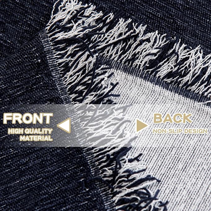 MYSKY HOME Couch Cover for Dogs Washable Couch Covers for 3 Cushion Couch Sofa Super Soft Sofa Slipcover Non Slip Sofa Cover, Chenille Sofa Covers for Dogs, Furniture Protector, 91"x134", Navy Blue