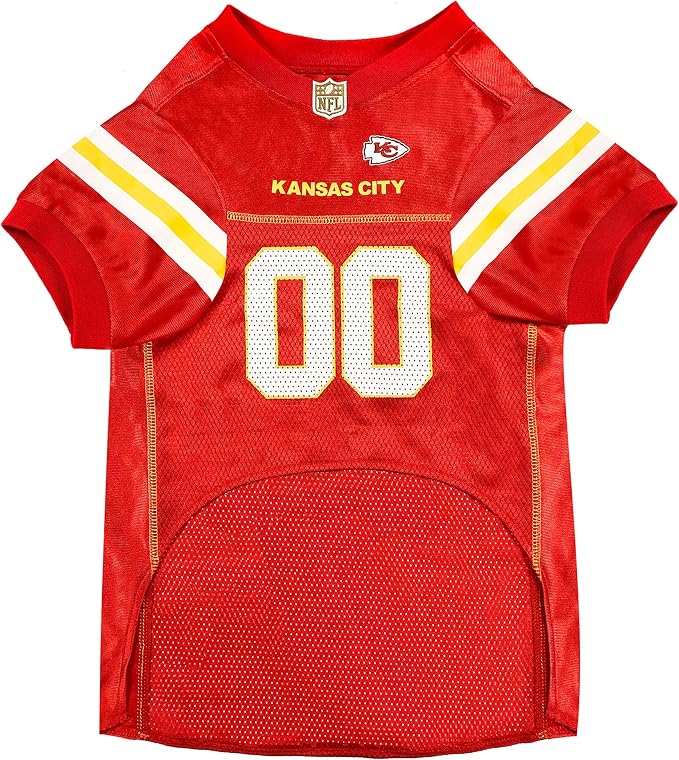 Pets First NFL Kansas City Chiefs Dog Jersey, Size Medium, Football Shirt Costume for Pet, Dog Sports T-Shirt, NFL Team Clothing for Cats, Licensed Pet Apparel Available in 7 Sizes and 32 Teams