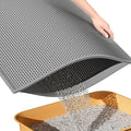 ESTHELLO Cat Litter Mat Honeycomb Double Layer Design 24’’ x 15’’ Gray
