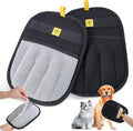 2Pcs Pet Hair Removal Glove for Dogs & Cats - Upgraded Reusable Electrostatic Pet Hair Glove, Pet Hair Remover Tool for Laundry, Couch, Carpet & Car Seat, Pet Grooming Kit (Gray/Black Combo)