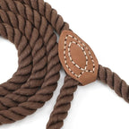 Mile High Life Dog Leash Braided Cotton Rope with Leather-Reinforced Ends | Rust-proof 360° swivel clasp, Heavy-duty for medium/large dogs. Great for weddings, daily walks (6 FT, 1/2", Dark Brown)