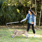 Squishy Face Studio Flirt Pole V2 with Lure - Durable Dog Toy for Fun Obedience Training & Exercise, Purple/Blue Tie Dye, Regular - 36 inch