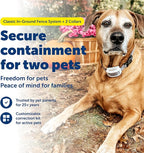 PetSafe Classic In-Ground Fence, 2 Dog, Up to 1/3 Acre | Includes 2 Collars, Tone, Vibration, & Static Correction, Waterproof, Rechargeable, Expandable Up To 5 Acres