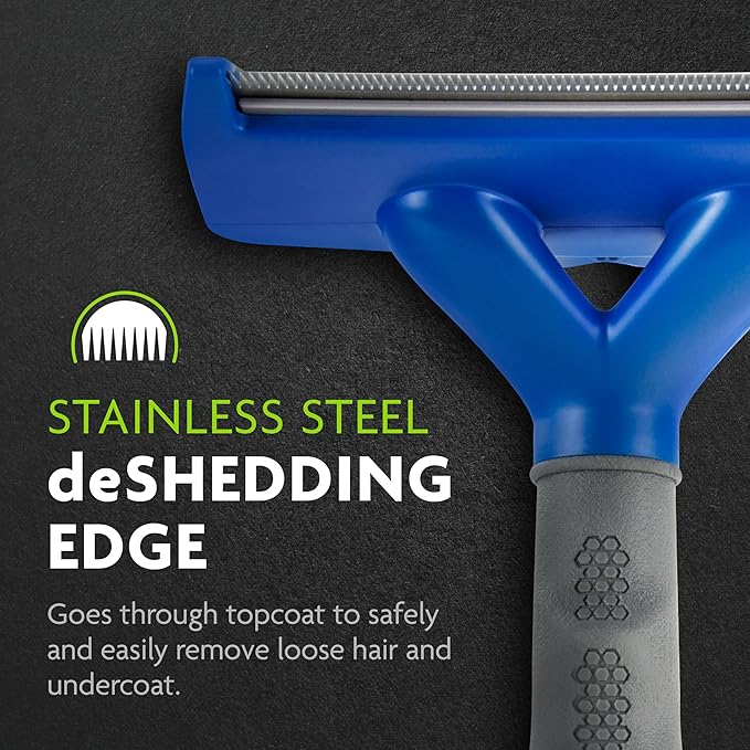 FURminator Large Dog Undercoat deShedding Tool for Short Hair | Reduces Loose Hair From Shedding, Easy Clean-Up, For Dogs Over 50 lbs, Use Weekly, Ergonomic Handle For Comfort