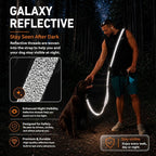 Hands Free Dog Leash,Galaxy Reflective,Crossbody Dog Leash,Orange | Galaxy Reflective • High Visibility • Emergency Control Handle • Heavy-Duty Hardware