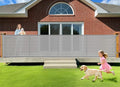 EZIGO 196 Inch Retractable Baby Gates, 41 Inch Extra Tall Retractable Gate | Reinforced Retractable Dog Gate with Rods, 16.3FT Extra Long Mesh Pet Gate for Stairs Hallways Doorway Indoor Outdoor, Gray