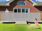 EZIGO 196 Inch Retractable Baby Gates, 41 Inch Extra Tall Retractable Gate | Reinforced Retractable Dog Gate with Rods, 16.3FT Extra Long Mesh Pet Gate for Stairs Hallways Doorway Indoor Outdoor, Gray