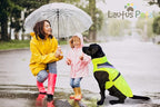 Waterproof Dog Rain Coat, Reflective Safety Strips & Leash Hole – Lightweight Adjustable Jacket for Medium Breeds - XXL, Yellow