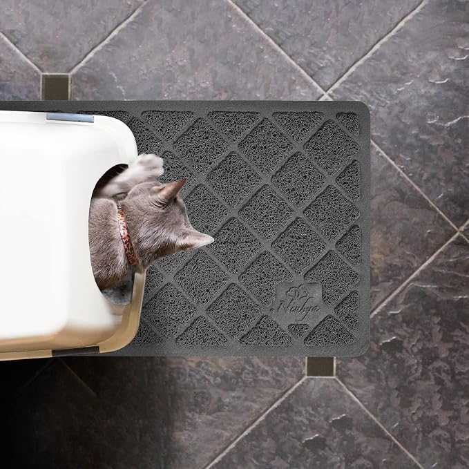 Niubya Premium Cat Litter Mat, 23" Long x 14" Wide, Non-Slip and Waterproof Design, Soft on Paws, Easy to Clean