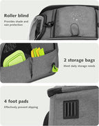 Pecute Cat Carrier with Bubble Window & Sunshade for Dogs Cats, Gray M | Dual bubble windows & top sunshade, 70% more airflow mesh, Impact-resistant stable frame, Locking zippers, Fits up to 11 lbs
