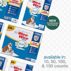 Four Paws Wee-Wee Odor Control Dog Pee Pads with Febreze Freshness | 10 count, spring fresh scent, neutralizes ammonia odors, pee pads for dogs & puppies, dog housebreaking, 22" x 23"