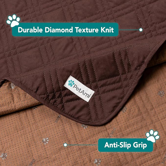 PetAmi Waterproof Couch Cover for Dog Nonslip Bed Sofa Blanket 102x82 Brown