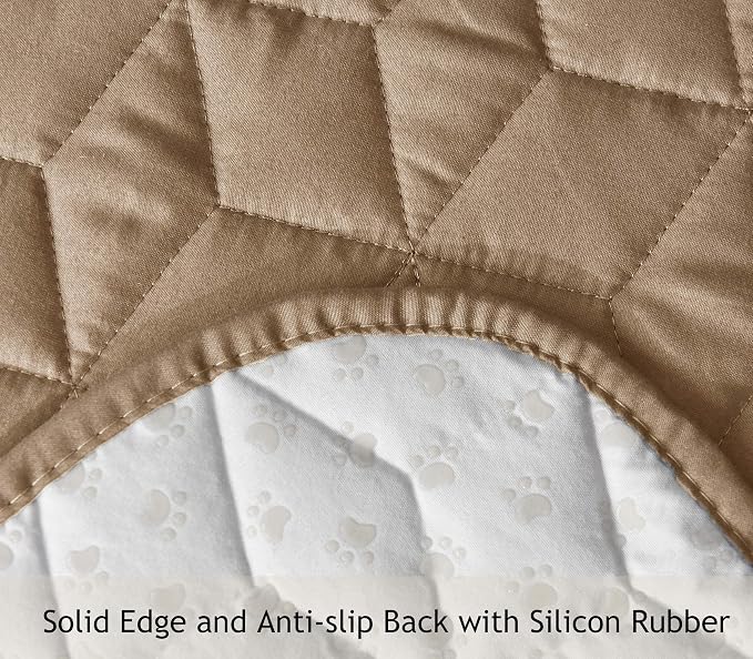 Ameritex Couch Sofa Slipcover 100% Waterproof Nonslip Quilted Furniture Protector Slipcover for Dogs, Children, Pets Sofa Slipcover Machine Washable (Sand, 78'')