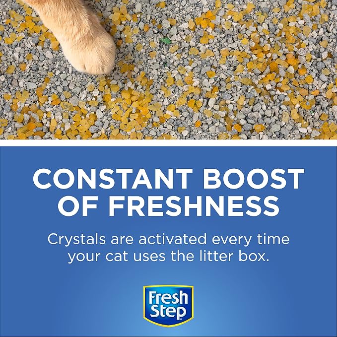 Fresh Step Cat Litter Crystals Deodorizer Non Toxic Odor Neutralizing Crystals for Litter Boxes Help Control Smells and Keep Home Fresh Summer Breeze Scent 15 Ounce 6 Pack Extended Supply | Non-toxic crystals neutralize odor at the source in any litter...