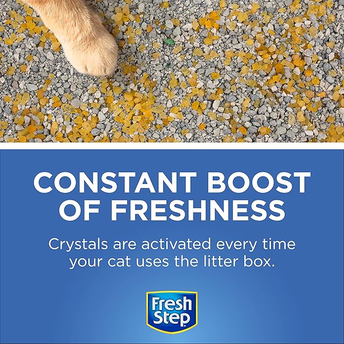 Fresh Step Cat Litter Crystals Deodorizer, Non Toxic Odor Neutralizing Crystals for Litter Boxes that Help Control Smells and Keep Home Areas Fresh, Summer Breeze Scent, 15 Ounce - 3 Pack | Non-toxic crystals neutralize odor at the source in any litter...