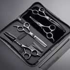 Gimars 7inch Professional 4CR Stainless Steel 6 in 1 Grooming Scissors for Dogs with Safety Round Tip, Heavy Duty Titanium Coated Pet Grooming Scissor for Dogs, Cats and Other Animals