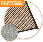 Neater Pets Jute Cat Litter Trapping Mat - Catches Spilled Litter Mess from Kitty Litter Box to Protect Floors, Soft on Cats Paws, Anti-Skid Backing, Easy to Clean, Checkered, 24" x 36"