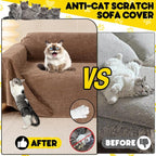 Loiion Cat Scratch Proof Furniture Protector Waterproof Sofa Cover 150"x71" | Pet-Friendly Couch Protector, Anti-Scratch & Anti-Slip Sofa Cover For Cats Dogs Kids, Machine Washable
