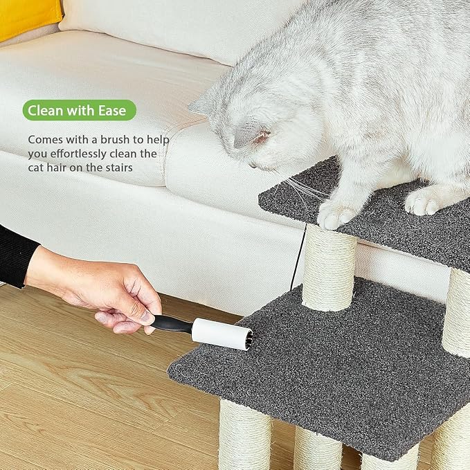Pawque Dog Stairs & Cat Scratching Post Pet Steps for High Beds Couch | High-Strength Boards Holds up to 150 lbs for Indoor Small Cats Kittens Dogs Climbing Playing, 3 Combination Options, 3 Steps