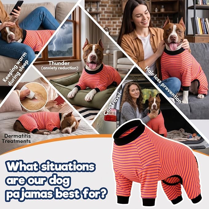 LovinPet Pink Red Purple Stripe Large Dog Shirt, Cotton, Breathable, Full Body Coverage, for Pitbull Lab Mix Other Large Breeds