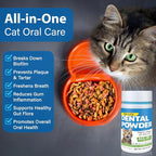 Cat Dental Powder, Bad Breath Tartar Control, Help Gingivitis and Stomatitis | Plaque Off with Natural Extracts & Probiotics