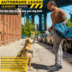 FIDA AutoBrake Retractable Dog Leash. Advanced Patented Design for Dog Pulling, 16 ft Heavy Duty No Pull Pet Walking Leash for Medium Breeds. Tangle Free, Soft Grip, Medium Size.