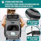 PetAmi Dog Backpack Carrier, Airline Approved 4-Way Entry Cat Backpack Carrier, Ventilated Mesh, Collapsible Pet Carrier for Small Puppy, Kitten, Hiking, Travel Car, Vet, up to 18 lbs, Heather Gray