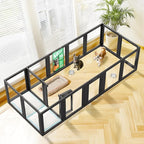 FXW AuraSpace Clear Acrylic Indoor Dog Playpen, 30" H, 16 Panels, Black | Open View, Modern Home Fit, No Climbing Bars, Tool-Free Setup, For Small & Medium Dogs