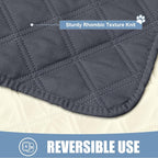 Smiry Waterproof Reversible Pet Couch Covers for Dogs | Pet Friendly, Soft Fabric, Washable Sofa Furniture Protector for Dogs Cat Kids, Checkered (40"x80", Dark Grey/Beige)