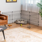 IRIS USA 8-Panel Exercise Pen, Heavy Duty, Black | Indoor Or Outdoor, Rust Resistant Metal, Coated Steel Bars, Durable Wire Design, Folds Flat