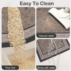 Glittme Cat Litter Mat, 33"x22" Non-Slip Washable Trapping Mat for Cats | Litter Trapping Mat With Thick PVC Coil To Catch Scatter, Soft On Paws And Waterproof Bottom To Protect Floors