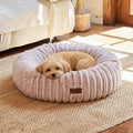 FUKUMARU Small Dog Bed, 25" Orthopedic Dog Bed for Puppies, Donut Cat Beds | Gradient Color Calming Donut Dog Beds for Small Dogs, Round Pet Bed with Washable Cover, Cute Cat Bed for Indoor Cats, Pink