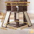 Cat Tree, 81.1" Tall Heavy Duty Cat Tower for Large Cats VCT032BW | Cat Furniture with 3 Wide Platforms, Diamond-Shaped Condo 2 Sisal Scratchers, Hammock & Stable Base, Leopard Print