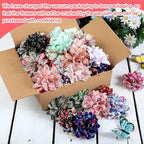Sadnyy 150 Pcs Dog Flower Bows Collars Bulk for Dogs Puppy Dog Bow Tie Accessories for Small Medium Large Cats Pets Multi Color Chiffon Grooming Decorations(Floral)