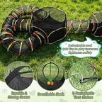 CypherX Outdoor Cat Enclosure,Portable Cat Tent with Tunnel Popup Catio | 4-in-1 modular design: 2 tents,11.8" wide tunnels & carry bag. Durablepop-up setup for small animals, rabbits & cats.
