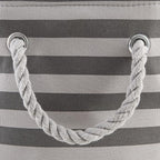 Bone Dry Pet Storage Collection Striped Paw Patch Bin, Medium Round, Gray