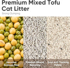 FUKUMARU Tofu Cat Litter, Bentonite Blend, Clumping, Odor Control, 18 lb | 30% Bentonite , Strong Clumping, Activated Carbon Odor Control, White Tea Scent