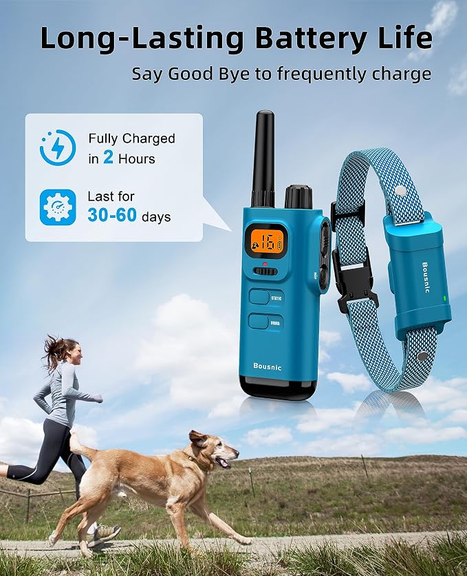 Bousnic Dog Shock Collar with Remote - [New Edition] 4000FT Dog Training Collar for Large Medium Small Dogs (8-120lbs) Waterproof E Collar with Beep, Vibration, Safe Shock