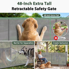 275" Retractable Baby Gates Extra Wide Retractable Fence Outdoor | 22ft Retractable Dog Gates for Doorways Extra Wide Baby Gate, 48" Tall Dog Gate Retractable Pet Gate for Garage, Driveway