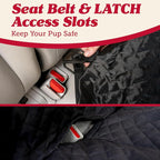 Lusso Gear Dog Car Seat Cover for Back Seat - 100% Waterproof Dog Hammock - Padded Headrest and Mesh Window - Passenger Compatible Rear Car Seat Cover - Fits Trucks, SUVs, Cars