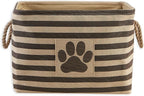 Bone Dry Pet Storage Collection Striped Paw Patch Bin, Medium Rectangle, Brown