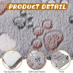 Tuanse 4 Pack Ultra Soft Dog Cat Bed Mat Small Animal Guinea Pig Bed with Cute Print Reversible Fleece Dog Crate Kennel Pad Cozy Washable Thickened Hamster Pet Beds Mat(13 x 19 Inches,Light Gray)