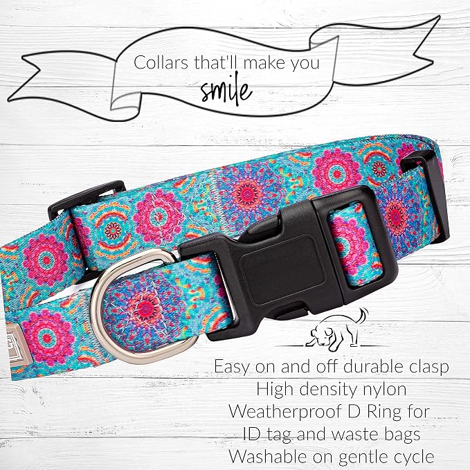 Lucky Love Dog - Adjustable Dog Collar with Easy Click Buckle for Large Ones, Durable, & Comfortable for Male & Female Dogs, Pet Collar for Puppies & Adult Dogs - Clara, Large