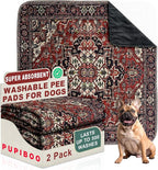 PUPIBOO Washable Pee Pads for Dogs and Cats - Super Absorbent Reusable Puppy Training Pads - 100% Waterproof, Leak-Proof & Non-Slip Whelping Pads for Pet Housebreaking