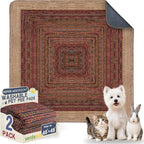 Washable Pee Pads for Dogs, Reusable Puppy Potty Training Pads, Ultra-Absorbent Thick Waterproof Leak-Proof Non-Slip Pads & Mat for Crate, Playpen, Floor, Whelping & Housebreaking , 2 Pack 48"x48"