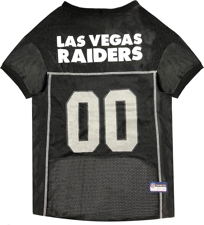 Pets First NFL Raiders Dog Jersey, Size Medium, Football Shirt Costume for Pet, Dog Sports T-Shirt, NFL Team Clothing for Cats, Licensed Pet Apparel Available in 7 Sizes and 32 Teams