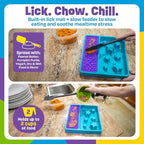 Brightkins Square 2-in-1 Slow Feeder Bowl and Lick Mat - Slow Feeder Dog Bowls, Dog Bowls for Fast Eaters, Interactive Puppy Bowl, Cat Food Puzzle, Puzzle for Dogs, Pet Dishwasher Safe Lick Mat